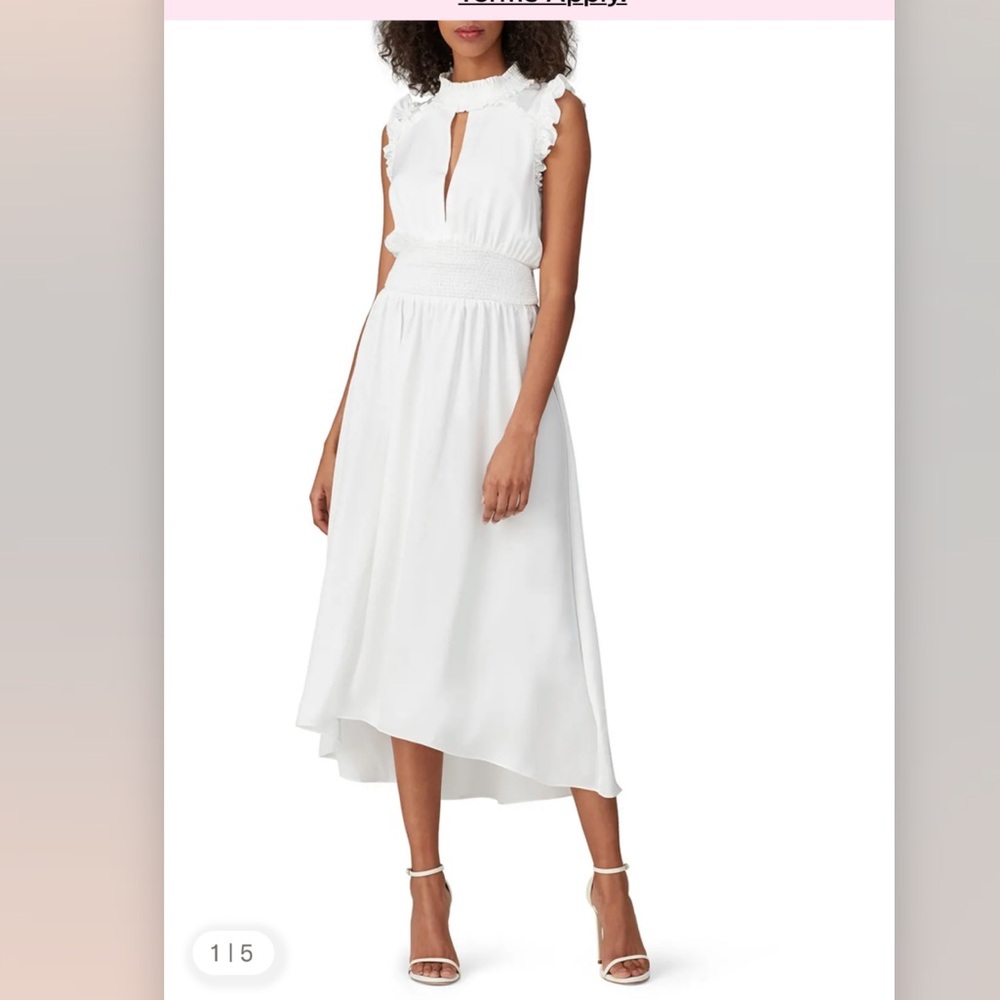 Elliatt Raine Mock Neck Sleeveless Midi Dress White Size L
